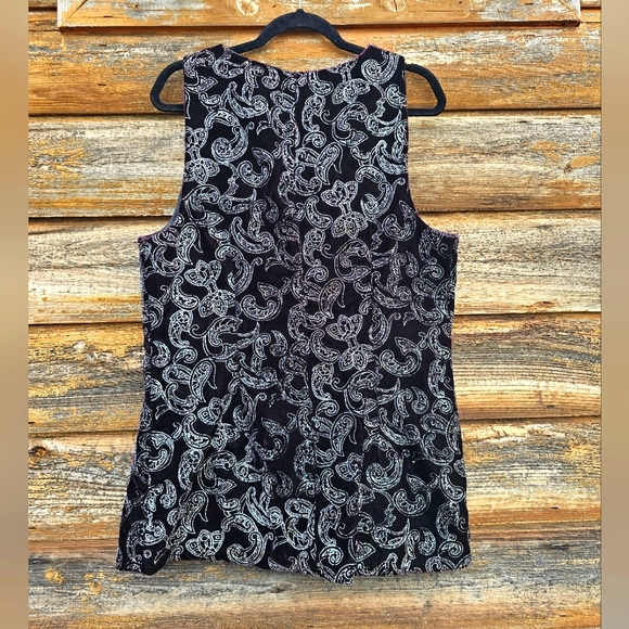 Vintage Norton McNaughton Velvet Velour Silver Shimmer Embroidery Button Up Vest - Picture 5 of 14